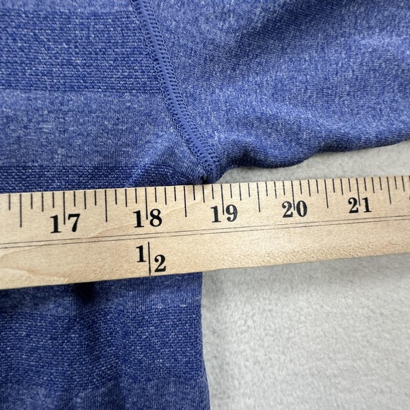 Lululemon Shirt Mens Medium Blue Heather Striped Metal Vent Tech Seamless Gym - Picture 8 of 10